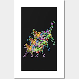 Psychedelic Cat Walk - Cats Strutting Their Stuff on the Catwalk - Meow! Posters and Art